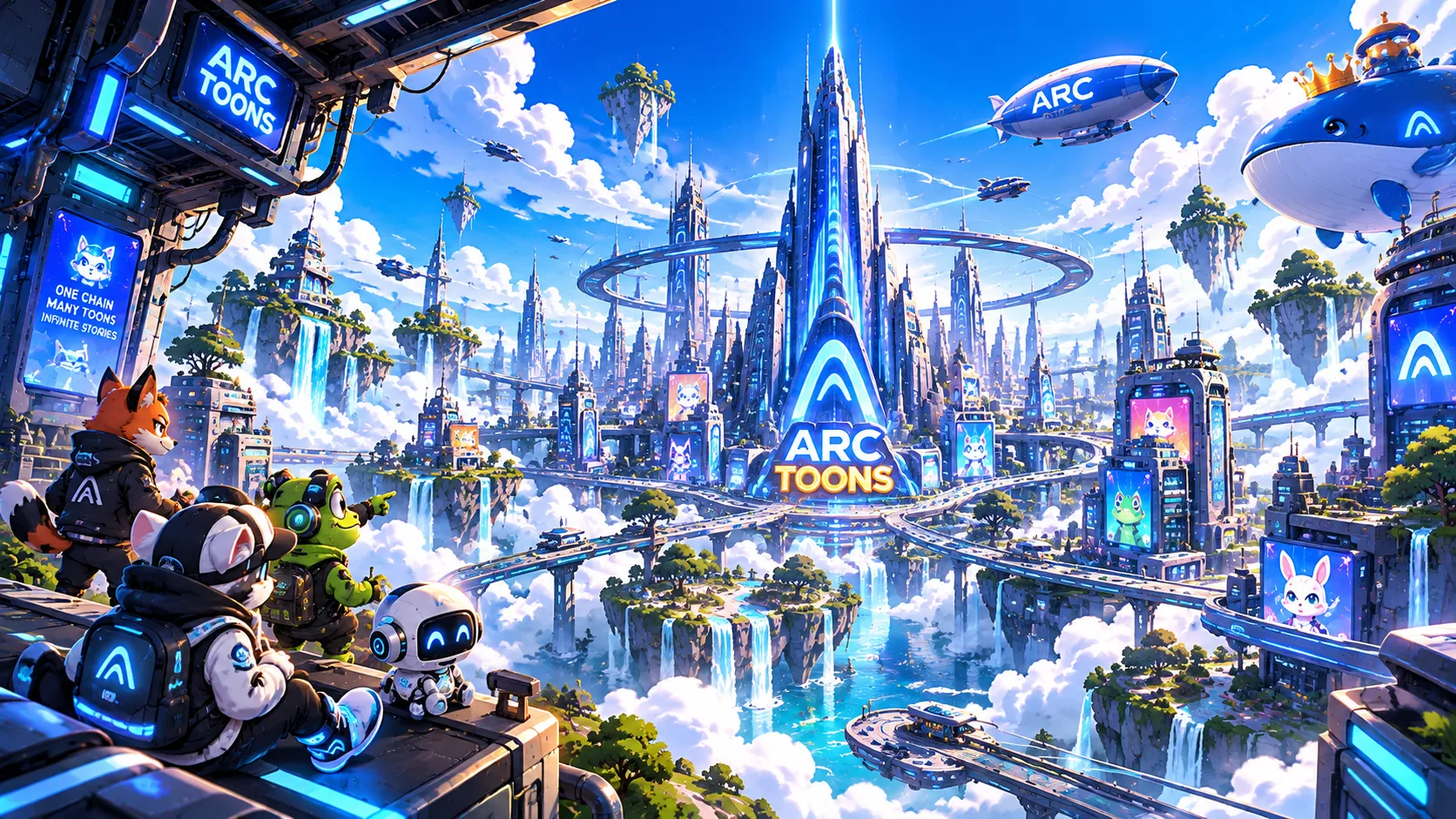 Toon City — the ARC TOONS universe skyline